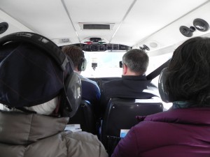 The back of my head in the co-pilot seat